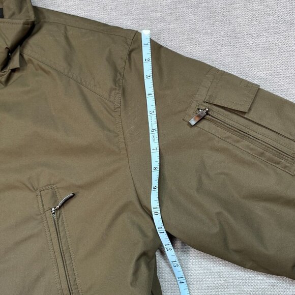 London Fog Mens Coat Green Insulated Winter Jacket Quilted Lining Pockets Medium - Picture 15 of 16